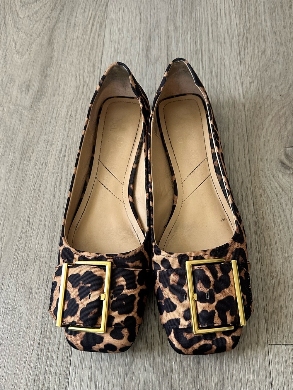 Franco Sarto Tahlia Leopard Square Toe Flats